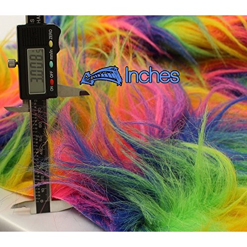 Faux Fur Fabric Long Pile Gorilla Rainbow Stripes / 60 Wide/Sold ...